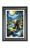 Elephant Photo Frame | 10x14 Inch Black Designer Wall & Table Frame | Perfect for Gifting & Home Decor