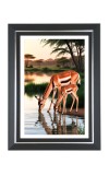 Deer Photo Frame | 10x14 Inch Black Designer Wall & Table Frame | Perfect for Gifting & Home Decor