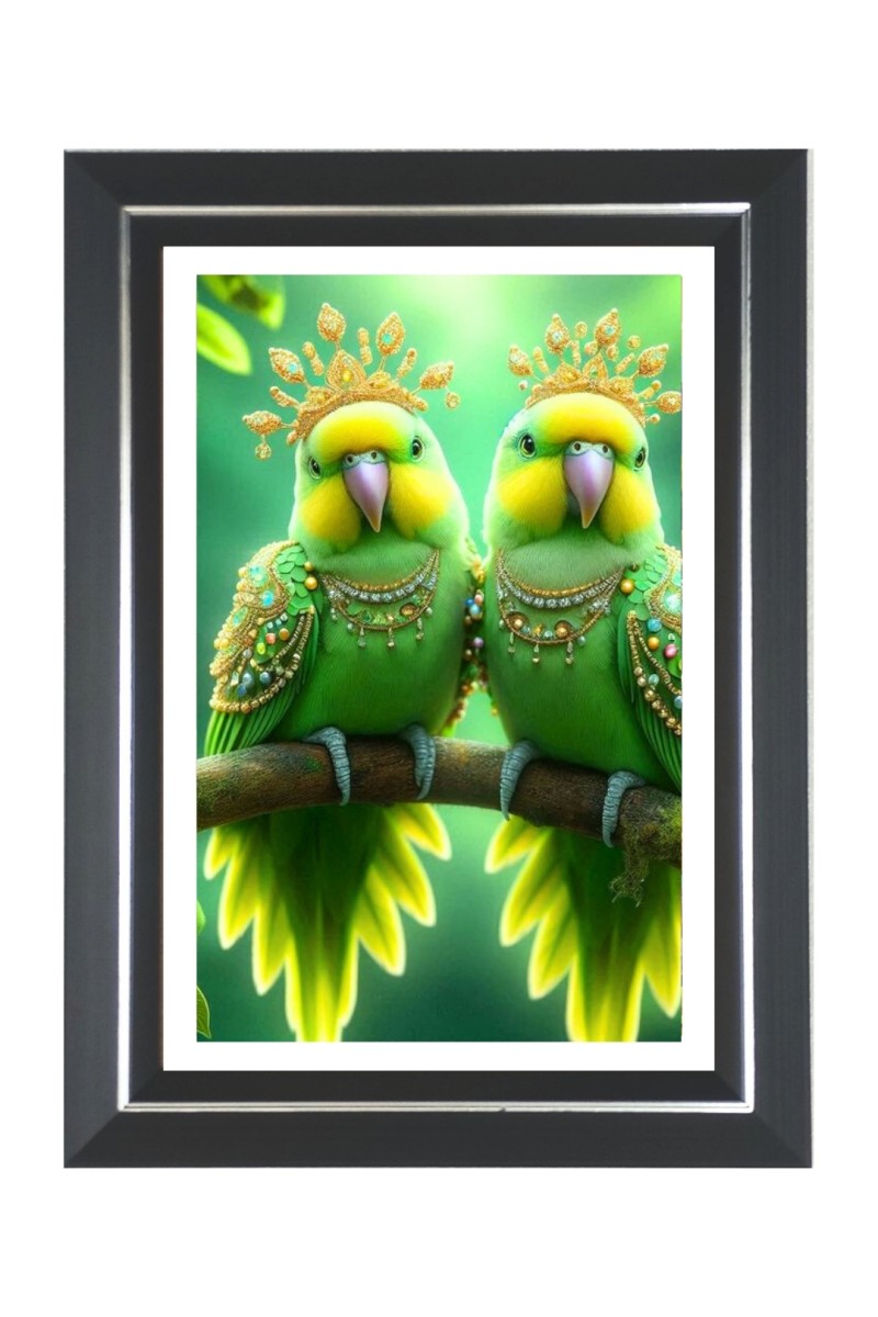  Rainbow Lorikeets Photo Frame | 10x14 Inch Black Designer Wall & Table Frame | Perfect for Gifting & Home Decor