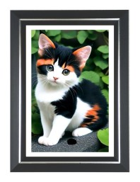 Cat Photo Frame | 10x14 Inch Black Designer Wall & Table Frame | Perfect for Gifting & Home Decor