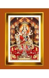 Durga Mata Rani Golden Photo Frame - 10x14 Inches | Elegant Wooden Frame for Home, Office & Temple Decoration | Spiritual Wall & Table Decor and Gift Item