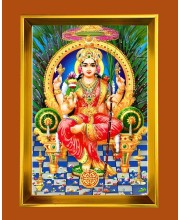 Tripura Sundari Golden Photo Frame - 10x14 Inches | Elegant Wooden Frame for Home, Office & Temple Decoration | Spiritual Wall & Table Decor and Gift Item