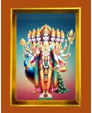 Lord Murugan Golden Photo Frame - 10x14 Inches | Elegant Wooden Frame for Home, Office & Temple Decoration | Spiritual Wall & Table Decor and Gift Item