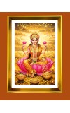 Maa Lakshmi Golden Photo Frame - 10x14 Inches | Elegant Wooden Frame for Home, Office & Temple Decoration | Spiritual Wall & Table Decor and Gift Item