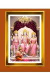 Lord Ram, Sita, Lord Lakhsmana,Lord Hanuman Golden Photo Frame - 10x14 Inches | Elegant Wooden Frame for Home, Office & Temple Decoration | Spiritual Wall & Table Decor and Gift Item