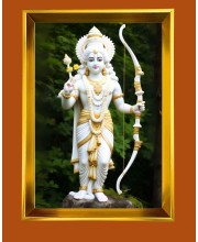 Lord Raam Golden Photo Frame - 10x14 Inches | Elegant Wooden Frame for Home, Office & Temple Decoration | Spiritual Wall & Table Decor and Gift Item