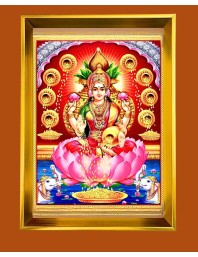 Mata Lakhsmi Golden Photo Frame - 10x14 Inches | Elegant Wooden Frame for Home, Office & Temple Decoration | Spiritual Wall & Table Decor and Gift Item