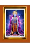 Lord Vishnu Golden Photo Frame - 10x14 Inches | Elegant Wooden Frame for Home, Office & Temple Decoration | Spiritual Wall & Table Decor and Gift Item