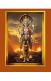 Lord Vishnu Golden Photo Frame - 10x14 Inches | Elegant Wooden Frame for Home, Office & Temple Decoration | Spiritual Wall & Table Decor and Gift Item