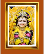 Divine Radha Golden Photo Frame - 10x14 Inches | Elegant Wooden Frame for Home, Office & Temple Decoration | Spiritual Wall & Table Decor and Gift Item