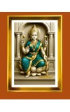 Maa Laxmi Golden Photo Frame - 10x14 Inches | Elegant Wooden Frame for Home, Office & Temple Decoration | Spiritual Wall & Table Decor and Gift Item