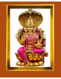 Maa Laxmi Golden Photo Frame - 10x14 Inches | Elegant Wooden Frame for Home, Office & Temple Decoration | Spiritual Wall & Table Decor and Gift Item