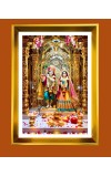 Divine Radha Krishna Golden Photo Frame - 10x14 Inches | Elegant Wooden Frame for Home, Office & Temple Decoration | Spiritual Wall & Table Decor and Gift Item