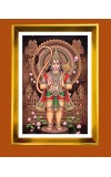 Lord Hanuman Golden Photo Frame - 10x14 Inches | Elegant Wooden Frame for Home, Office & Temple Decoration | Spiritual Wall & Table Decor and Gift Item