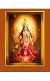 Devi Maa Durga Golden Photo Frame - 10x14 Inches | Elegant Wooden Frame for Home, Office & Temple Decoration | Spiritual Wall & Table Decor and Gift Item