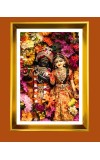 Divine Radha Krishna Golden Photo Frame - 10x14 Inches | Elegant Wooden Frame for Home, Office & Temple Decoration | Spiritual Wall & Table Decor and Gift Item
