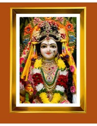 Divine Radha Rani Golden Photo Frame - 10x14 Inches | Elegant Wooden Frame for Home, Office & Temple Decoration | Spiritual Wall & Table Decor and Gift Item