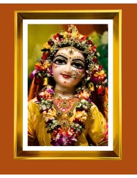 Divine Radha Rani Golden Photo Frame - 10x14 Inches | Elegant Wooden Frame for Home, Office & Temple Decoration | Spiritual Wall & Table Decor and Gift Item