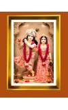 Divine Radha Krishna Golden Photo Frame - 10x14 Inches | Elegant Wooden Frame for Home, Office & Temple Decoration | Spiritual Wall & Table Decor and Gift Item
