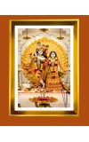 Divine Radha Krishna Golden Photo Frame - 10x14 Inches | Elegant Wooden Frame for Home, Office & Temple Decoration | Spiritual Wall & Table Decor and Gift Item