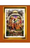 Divine Radha Krishna Golden Photo Frame - 10x14 Inches | Elegant Wooden Frame for Home, Office & Temple Decoration | Spiritual Wall & Table Decor and Gift Item