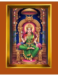 Bhuvaneshvari Golden Photo Frame - 10x14 Inches | Elegant Wooden Frame for Home, Office & Temple Decoration | Spiritual Wall & Table Decor and Gift Item