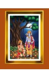 Lord Ram and hanuman Golden Photo Frame - 10x14 Inches | Elegant Wooden Frame for Home, Office & Temple Decoration | Spiritual Wall & Table Decor and Gift Item