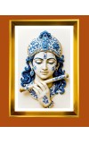 Divine Krishna Golden Photo Frame - 10x14 Inches | Elegant Wooden Frame for Home, Office & Temple Decoration | Spiritual Wall & Table Decor and Gift Item