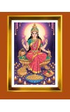 Maa Laxmi Golden Photo Frame - 10x14 Inches | Elegant Wooden Frame for Home, Office & Temple Decoration | Spiritual Wall & Table Decor and Gift Item