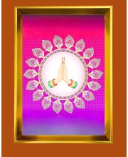 Namaste gesture Golden Photo Frame - 10x14 Inches | Elegant Wooden Frame for Home, Office & Temple Decoration | Spiritual Wall & Table Decor and Gift Item