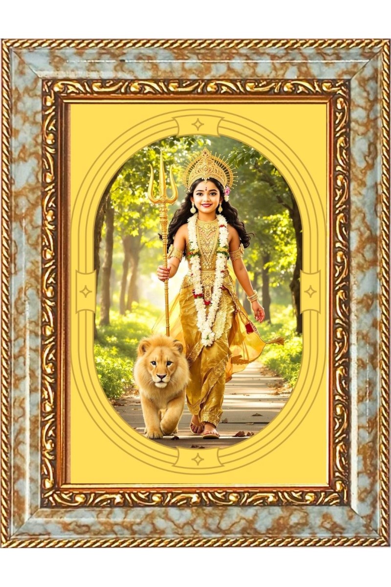  Little Durga Photo Frame | 5X7 Inch Black Designer Wall & Table Frame | Perfect for Gifting & Home Decor