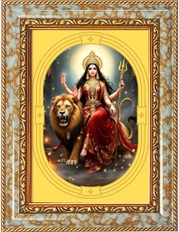  Devi Durga Photo Frame | 5X7 Inch Black Designer Wall & Table Frame | Perfect for Gifting & Home Decor