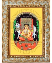  Sri Raghavendra Swami Photo Frame | 5X7 Inch Black Designer Wall & Table Frame | Perfect for Gifting & Home Decor