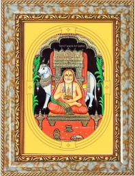  Sri Raghavendra Swami Photo Frame | 5X7 Inch Black Designer Wall & Table Frame | Perfect for Gifting & Home Decor