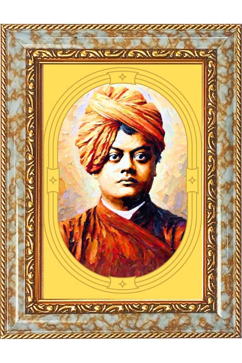  Swami Vivekananda Photo Frame | 5X7 Inch Black Designer Wall & Table Frame | Perfect for Gifting & Home Decor