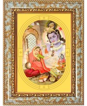  Divine Krishna Photo Frame | 5X7 Inch Black Designer Wall & Table Frame | Perfect for Gifting & Home Decor