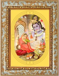  Divine Krishna Photo Frame | 5X7 Inch Black Designer Wall & Table Frame | Perfect for Gifting & Home Decor