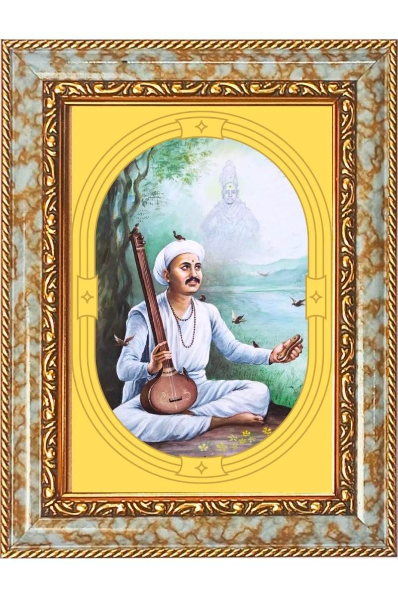   Sant Namdev Maharaj Photo Frame | 5X7 Inch Black Designer Wall & Table Frame | Perfect for Gifting & Home Decor