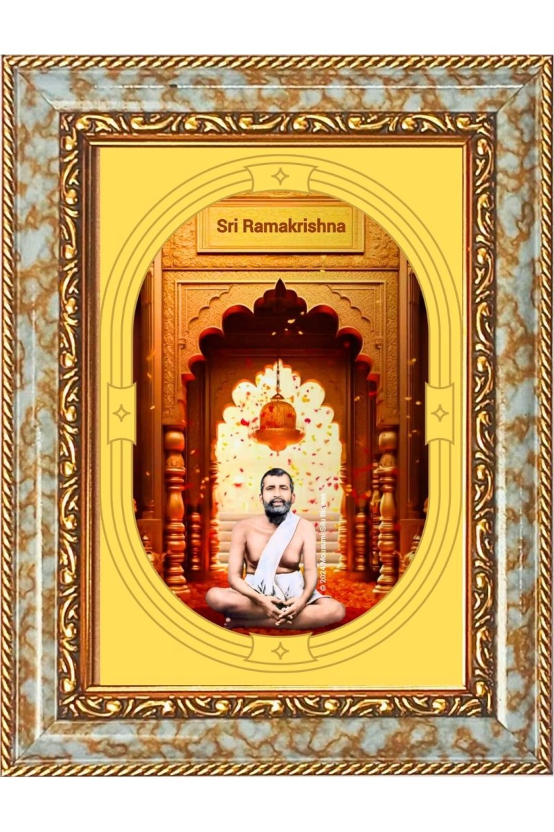  Sri Ramkrishna Photo Frame | 5X7 Inch Black Designer Wall & Table Frame | Perfect for Gifting & Home Decor
