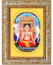  Lord Sri Raghavendra Swamy Photo Frame | 5X7 Inch Black Designer Wall & Table Frame | Perfect for Gifting & Home Decor