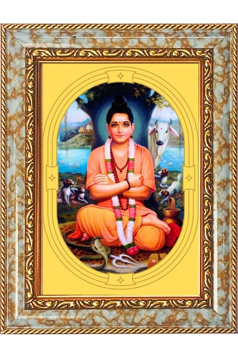  Sripada Sri Vallabha Photo Frame | 5X7 Inch Black Designer Wall & Table Frame | Perfect for Gifting & Home Decor