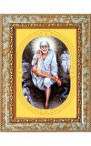  Shirdi Sai Baba Photo Frame | 5X7 Inch Black Designer Wall & Table Frame | Perfect for Gifting & Home Decor