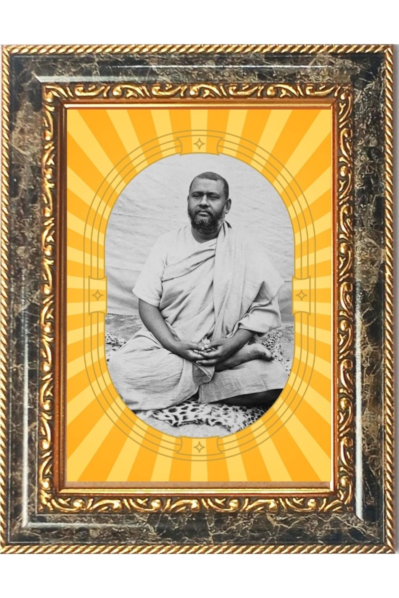  Swami Brahmananda Photo Frame | 5X7 Inch Black Designer Wall & Table Frame | Perfect for Gifting & Home Decor