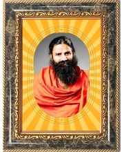  Baba Ramdev Photo Frame | 5X7 Inch Black Designer Wall & Table Frame | Perfect for Gifting & Home Decor