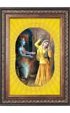  Divine Krishna & Radha Photo Frame | 5X7 Inch Black Designer Wall & Table Frame | Perfect for Gifting & Home Decor