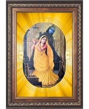  Krishna and Radha Photo Frame | 5X7 Inch Black Designer Wall & Table Frame | Perfect for Gifting & Home Decor