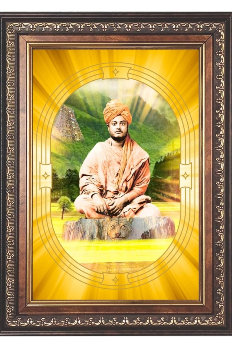  Swami Vivekananda Photo Frame | 5X7 Inch Black Designer Wall & Table Frame | Perfect for Gifting & Home Decor