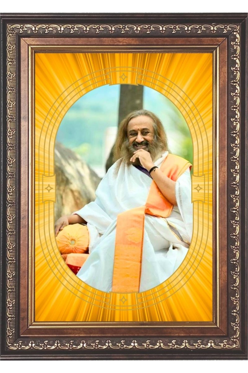  Gurudev Sri Sri Ravi Shankar Photo Frame | 5X7 Inch Black Designer Wall & Table Frame | Perfect for Gifting & Home Decor