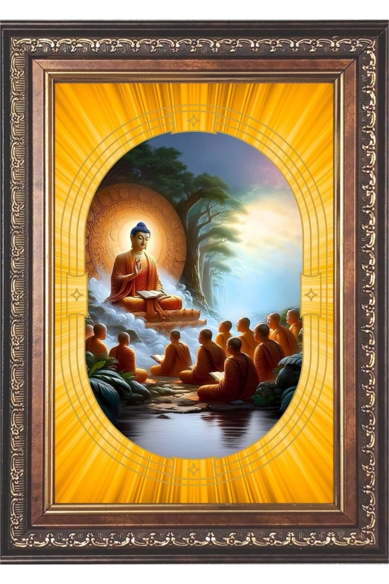  Gautam Buddha  Photo Frame | 5X7 Inch Black Designer Wall & Table Frame | Perfect for Gifting & Home Decor