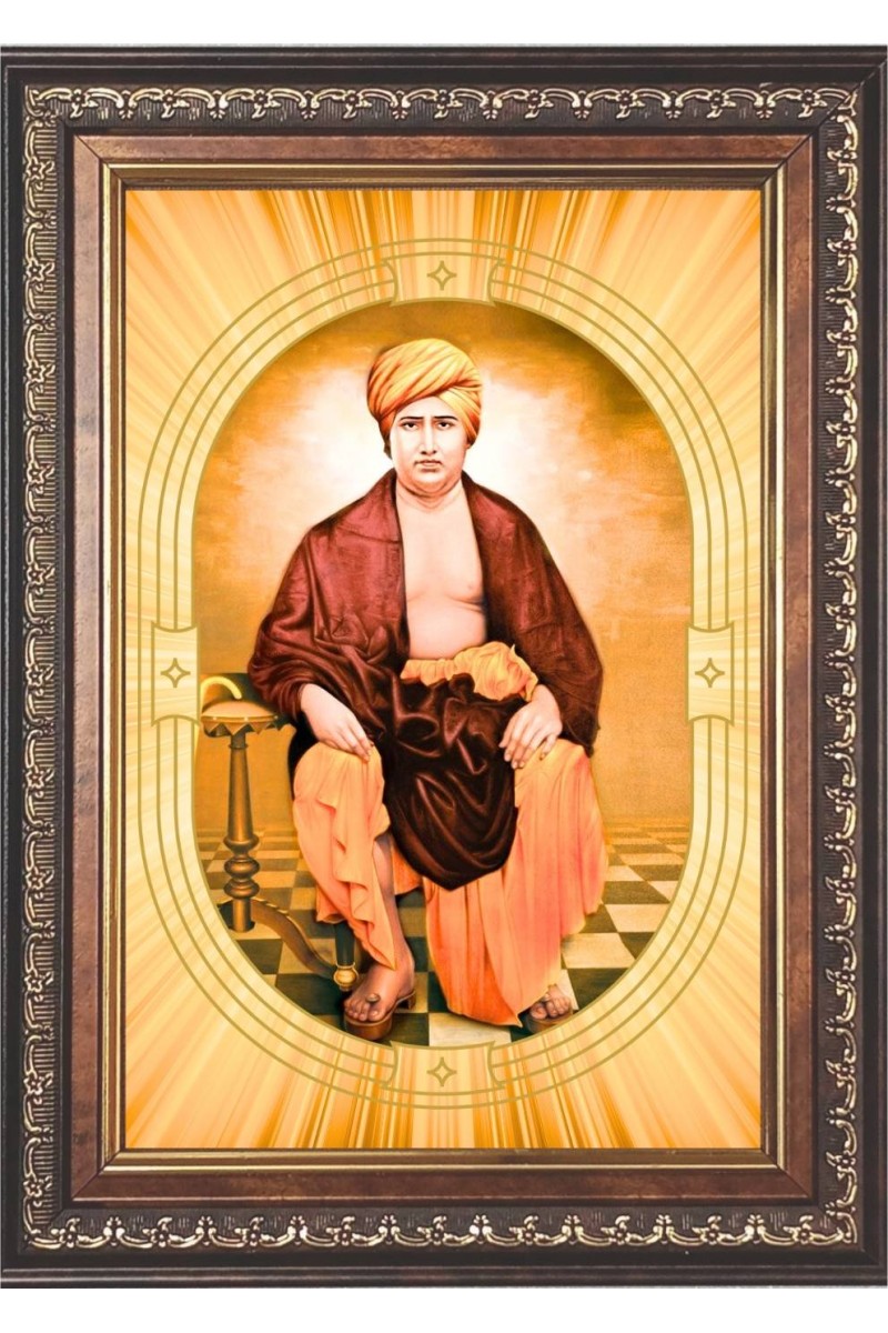  Swami Dayanand Saraswati Photo Frame | 5X7 Inch Black Designer Wall & Table Frame | Perfect for Gifting & Home Decor